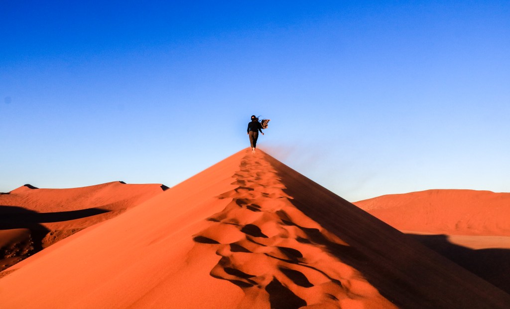 Sand dunes at sunrise in&nbsp;Sossusvlei